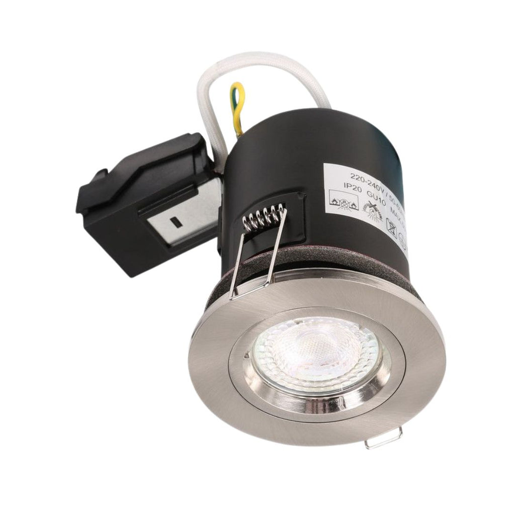 Brushed Chrome Fixed Fire Rated Downlights GU10 IP20 with Quick Connectors VUEP544