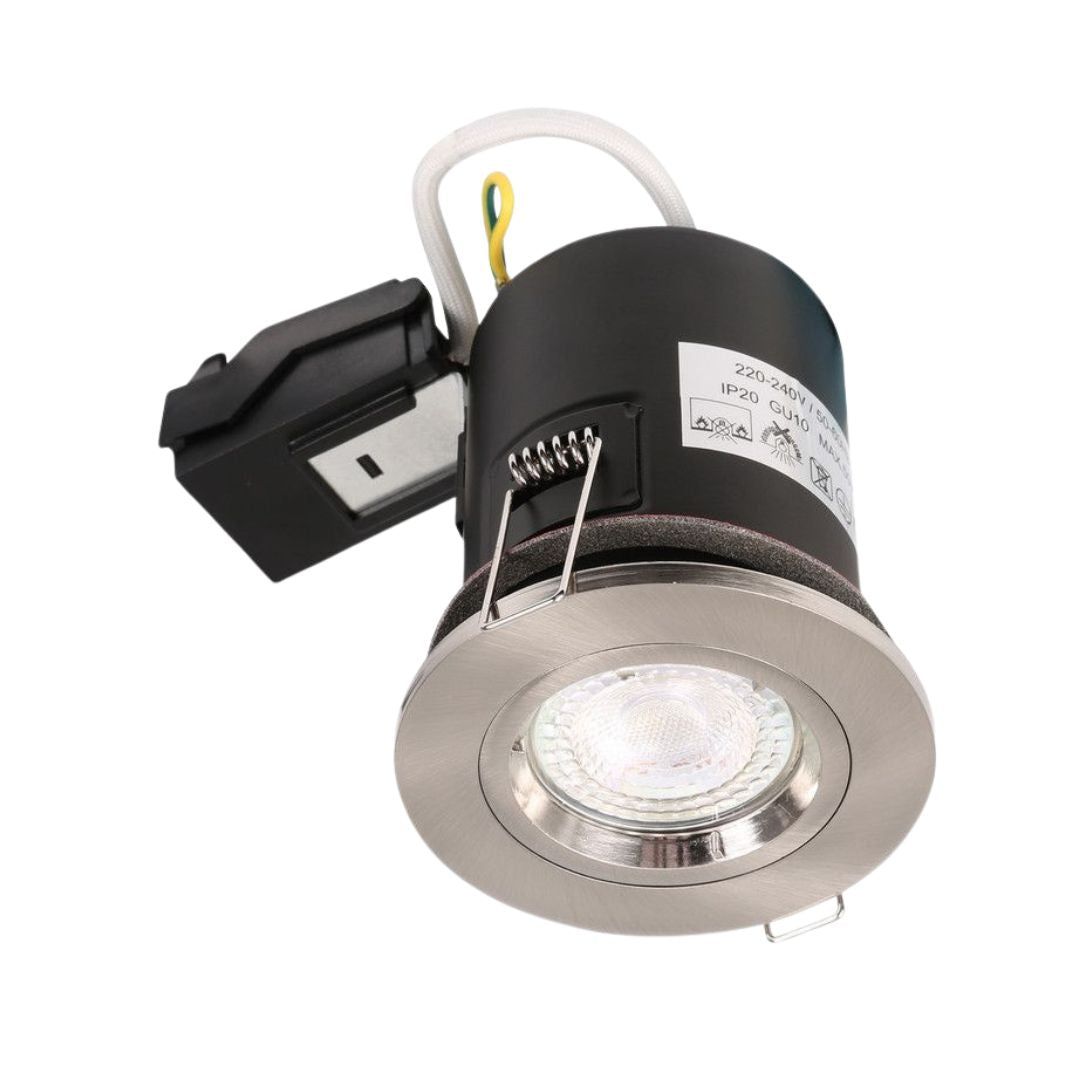 Brushed Chrome Fixed Fire Rated Downlights GU10 IP20 with Quick Connectors VUEP544