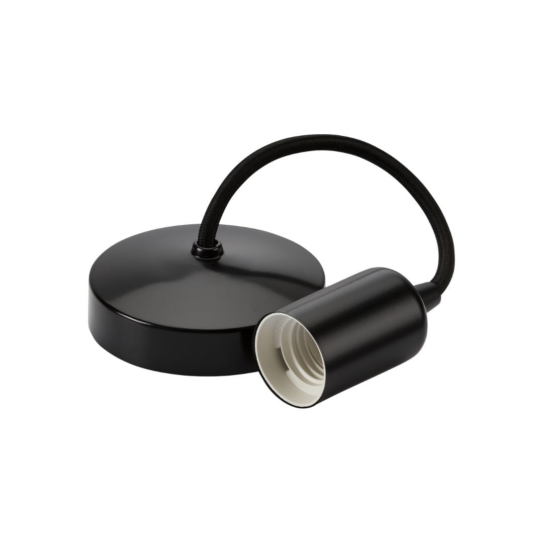 6" E27 Contemporary Pendant Set - Matt Black - 8270MB