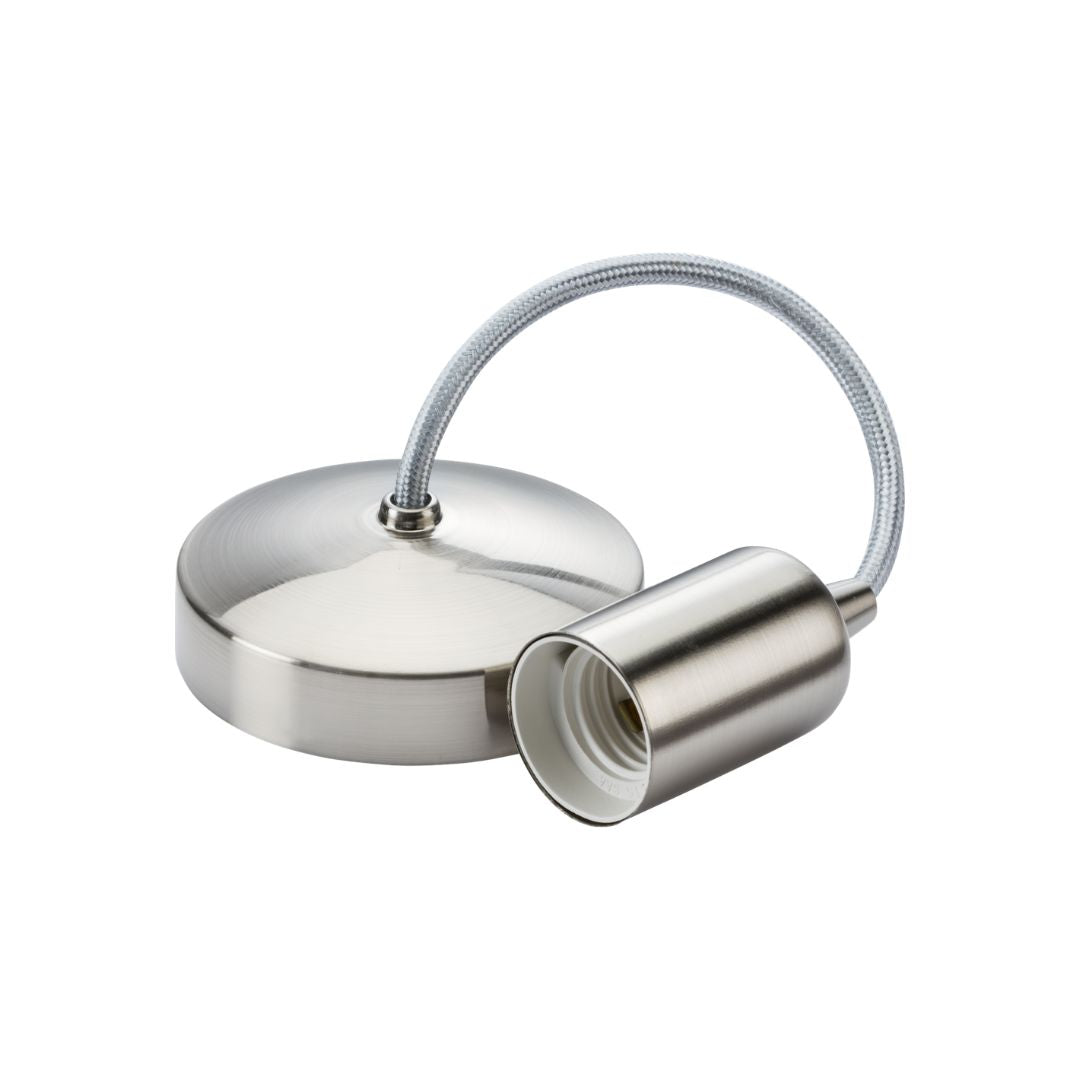 6" E27 Contemporary Pendant Set - Brushed Chrome - 8270BC