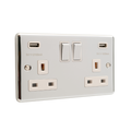 Polished Chrome USB - Twin Ports 3.1a - W65PCW