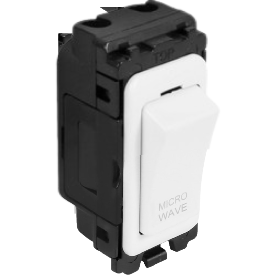 White Engraved 20A Grid Switch Microwave - GSMWW