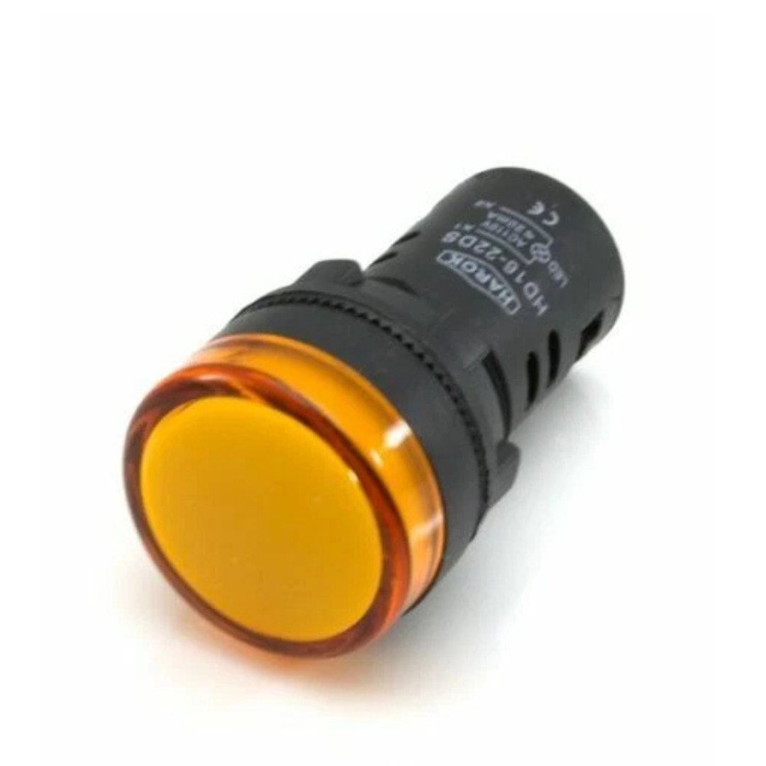 22mm YELLOW Pilot Light LED Indicator 230V AC/DC PACK OF 50 VHD16-22Y230