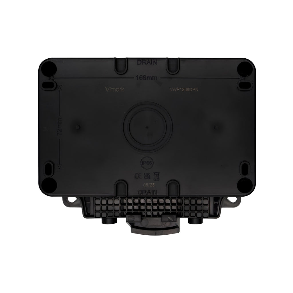Deta Vimark WeatherPro IP66 2 Gang 13A Switched Socket DP with Neon