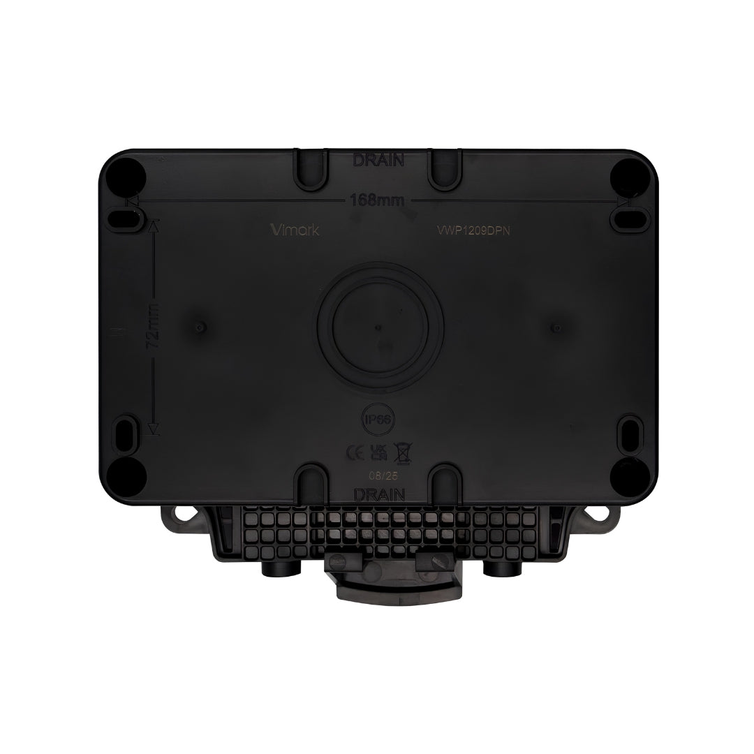 Deta Vimark WeatherPro IP66 2 Gang 13A Switched Socket DP with Neon