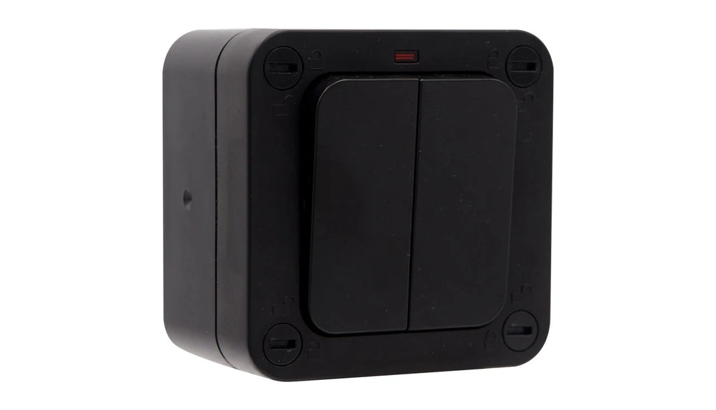 Deta Vimark WeatherPro IP66 2 Gang 2 Way 20AX Switch with Neon