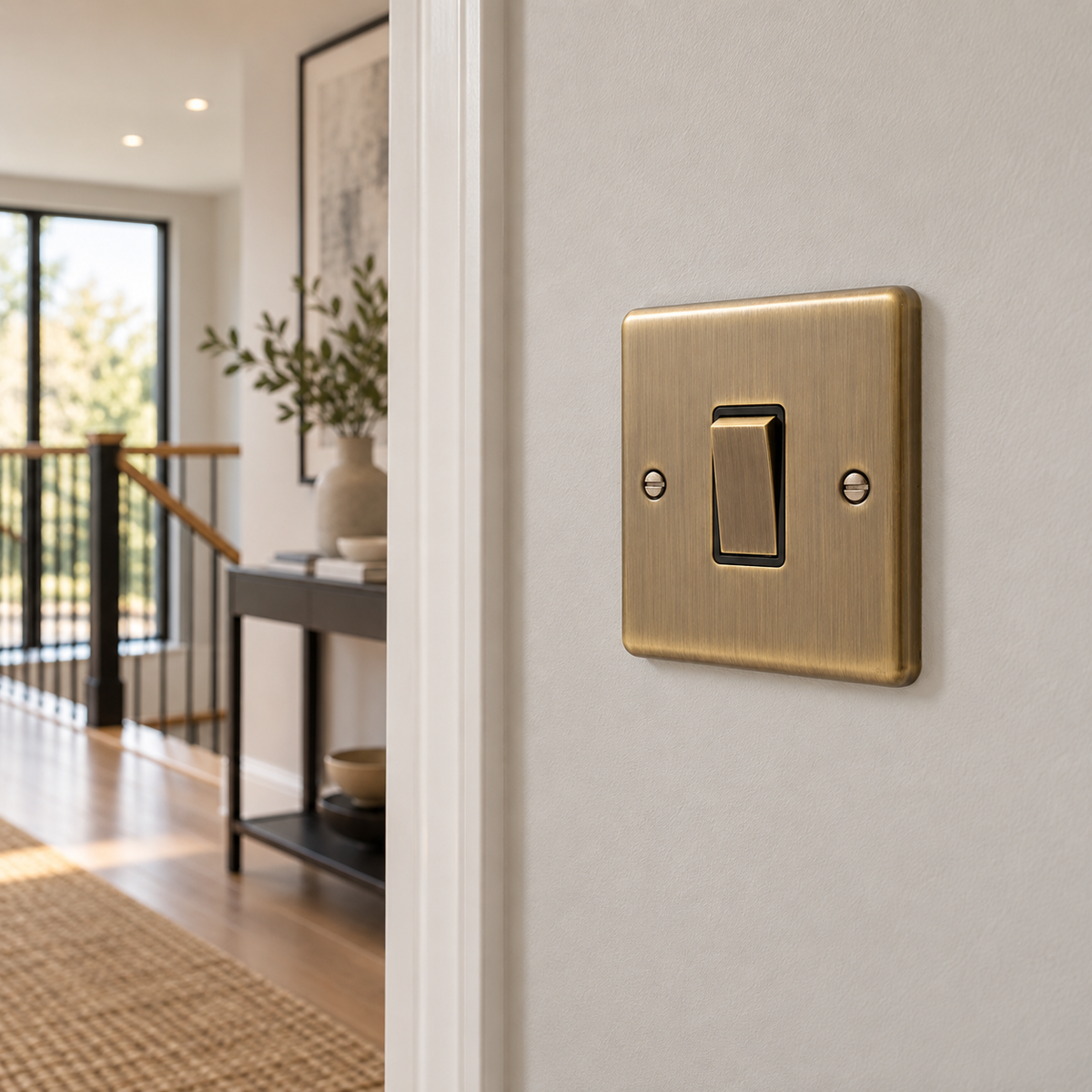 Windsor Antique Brass Light Switch Intermediate 1 Gang - W05AB