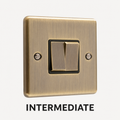 Windsor Antique Brass Light Switch 2 Gang Intermediate - W02ABINT