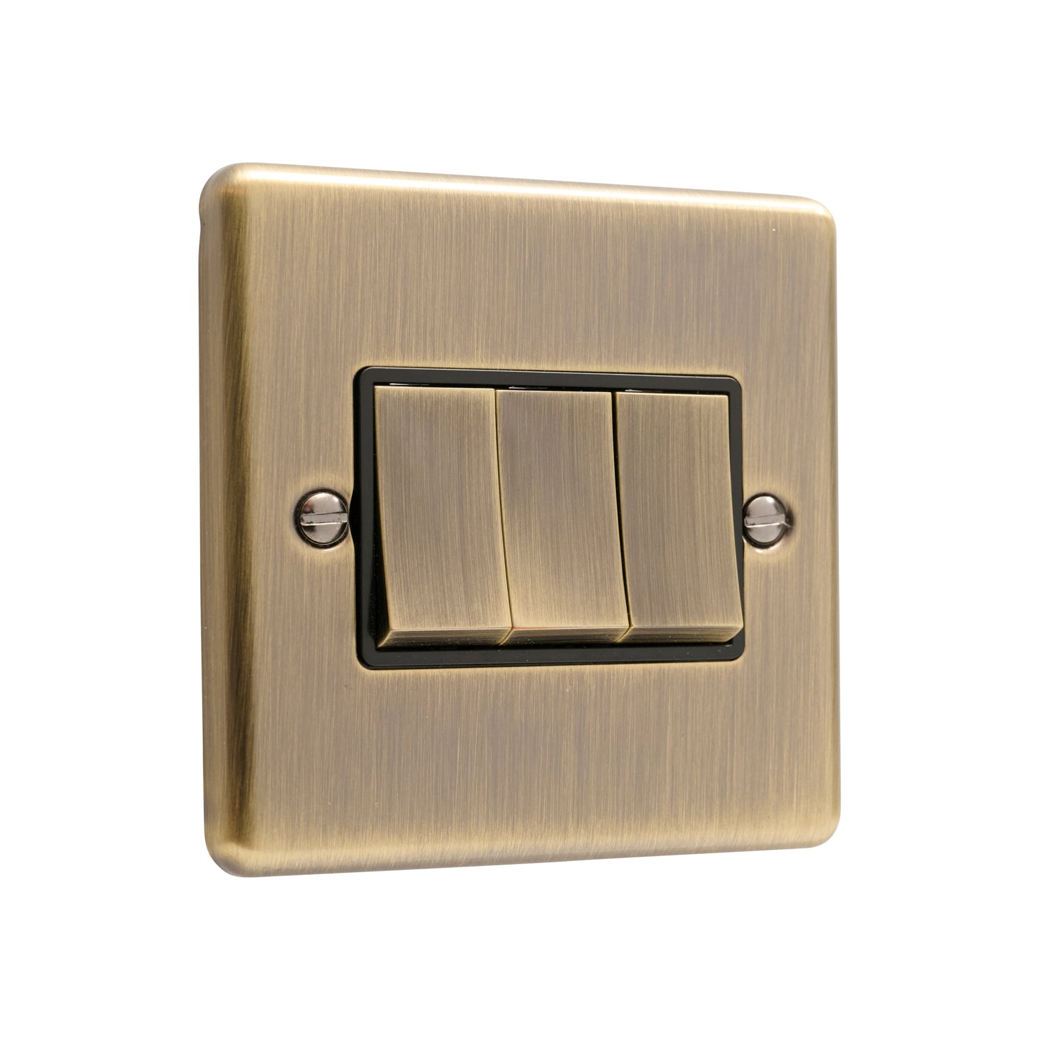 Windsor Antique Brass Light Switch 3 Gang 2 Way - W03AB
