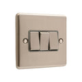 Windsor Brushed Steel 3 Gang Treble 10A Light Switch W03BSG