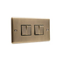 Windsor Antique Brass Light Switch 4 Gang 2 Way - W04AB