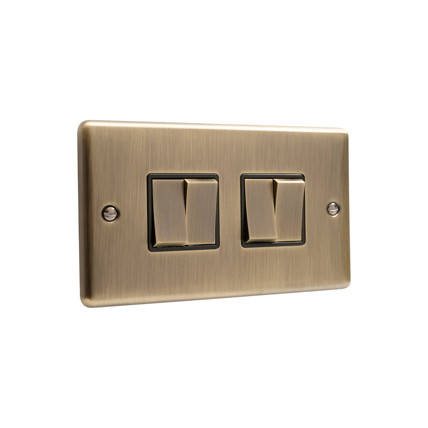 Windsor Antique Brass Light Switch 4 Gang 2 Way - W04AB