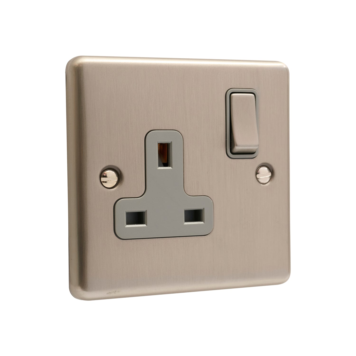 Windsor Brushed Steel Single 1 Gang 13a Socket W06BSG