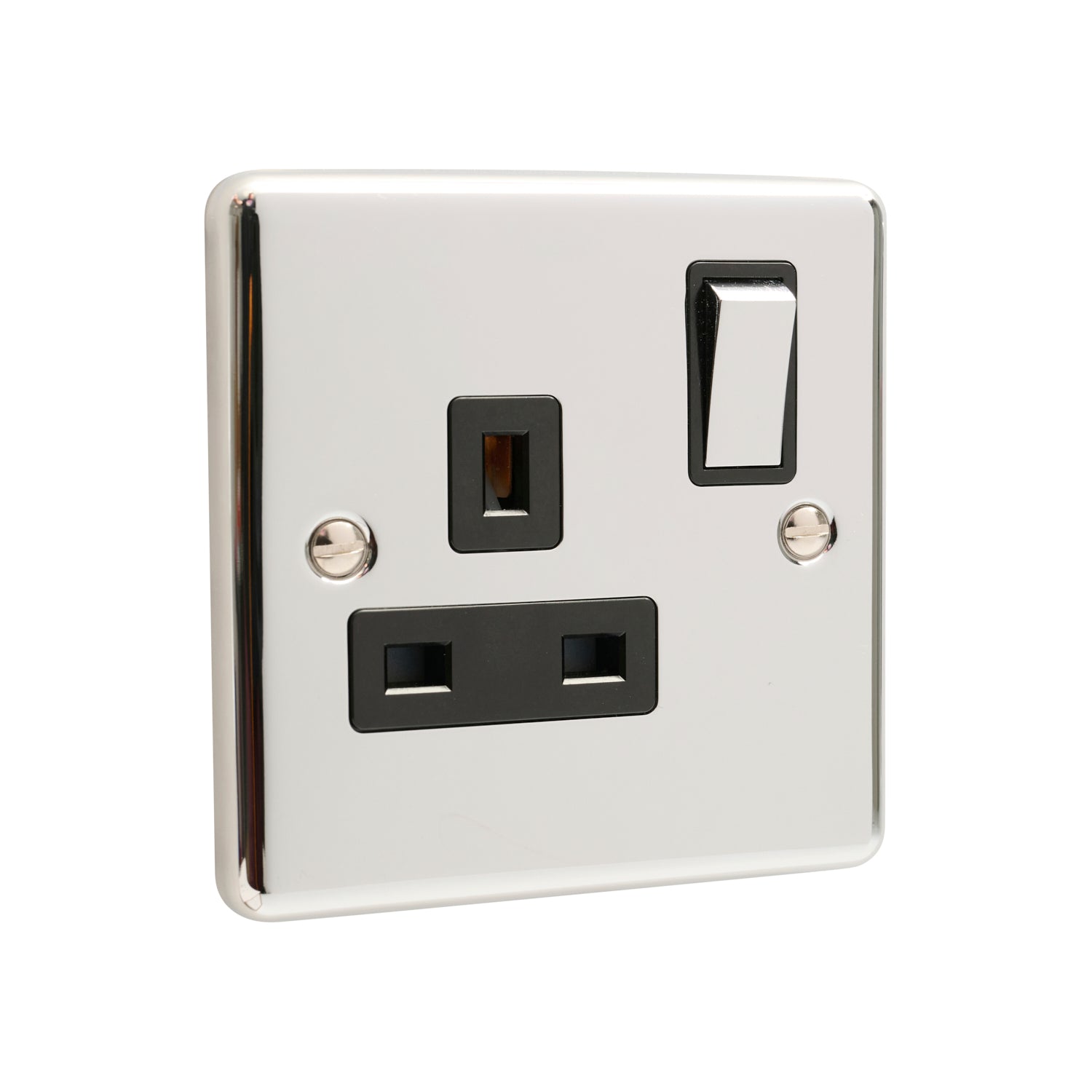 Polished Chrome Single 1 Gang 13a Socket - W06PCB