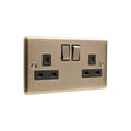 Windsor Antique Brass 13A DP Socket 2 Gang - W07AB