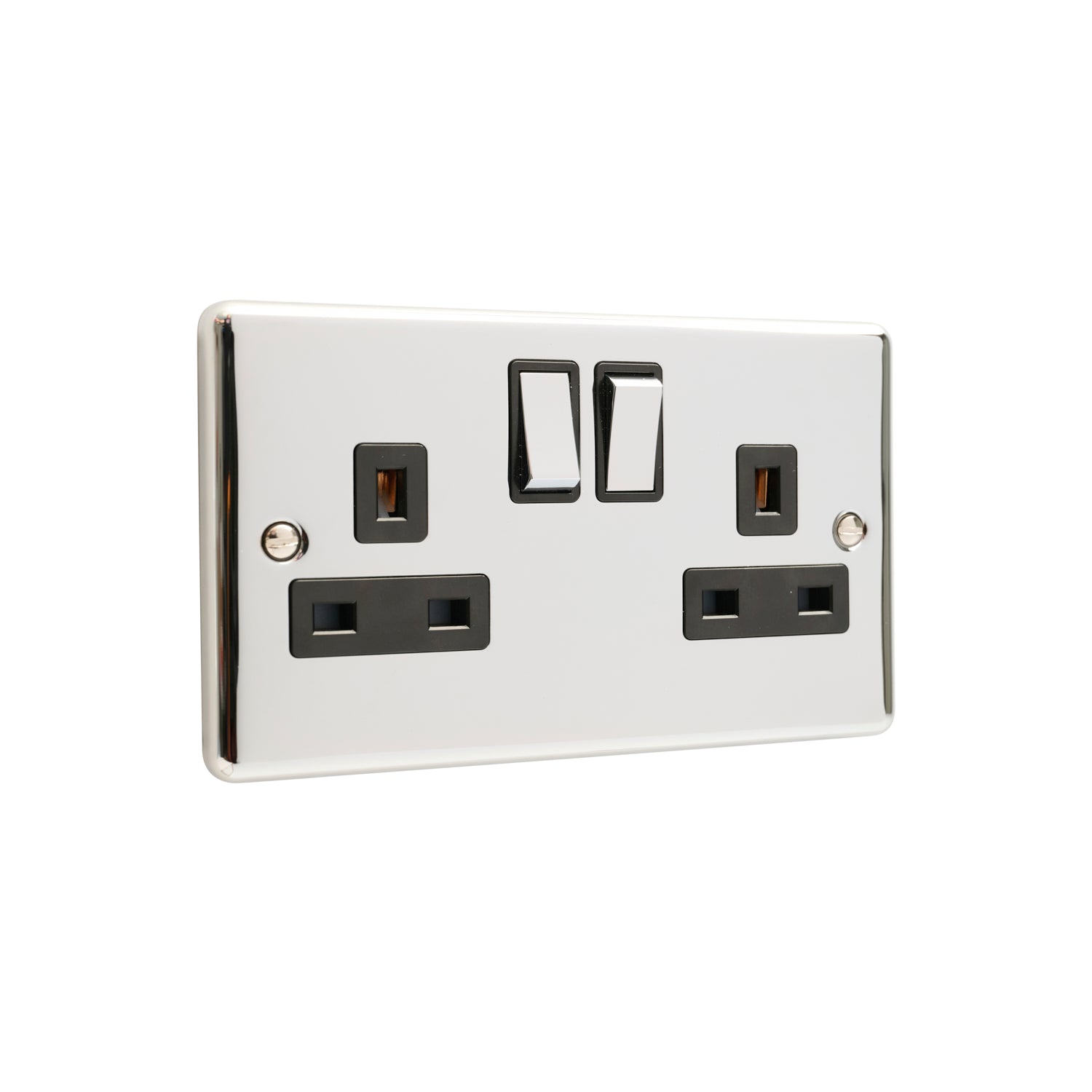 Polished Chrome Double 2 Gang 13a Socket - W07PCB