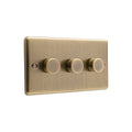 Windsor Antique Brass 3 Gang 250W Dimmer Switch - W12AB