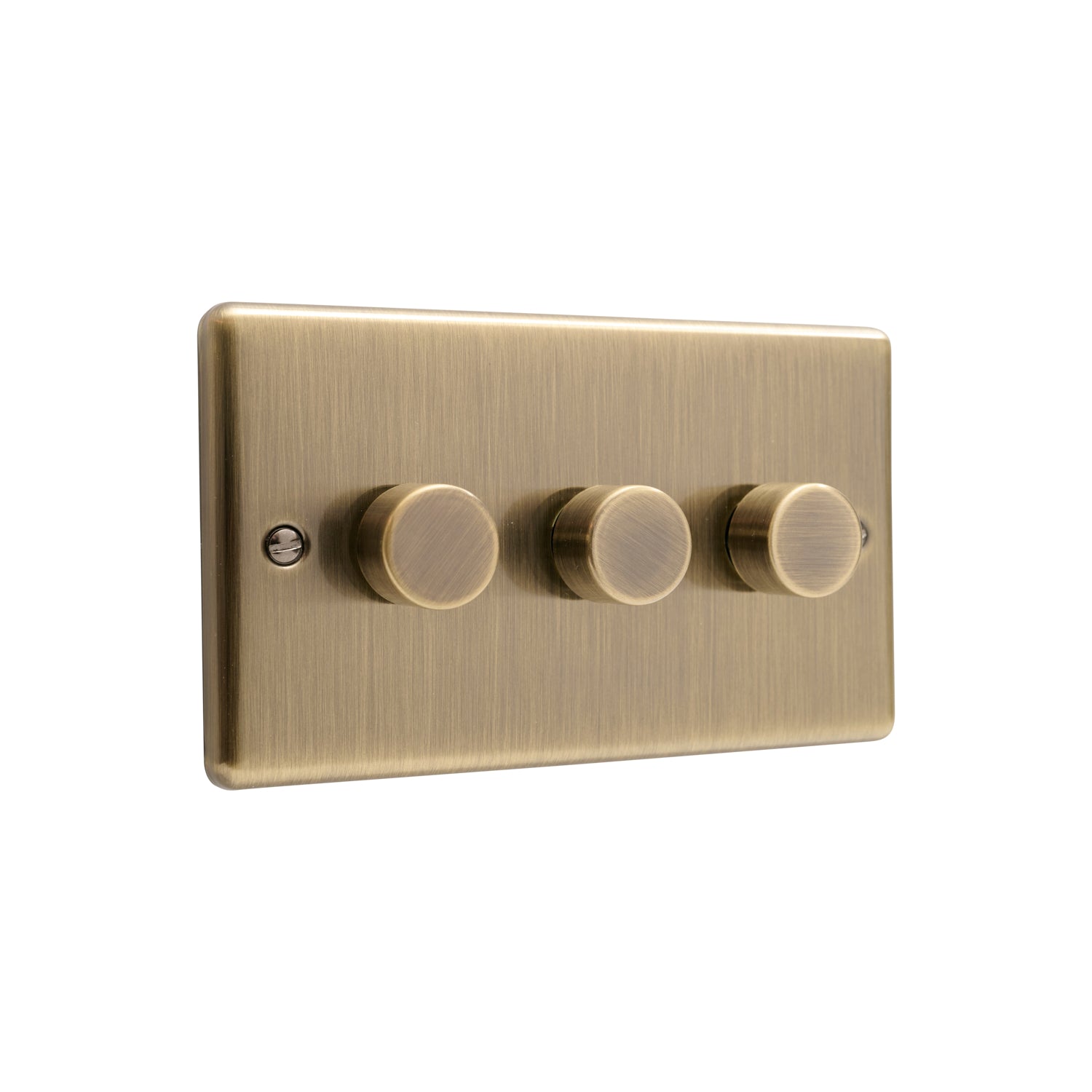 Windsor Antique Brass 3 Gang 250W Dimmer Switch - W12AB