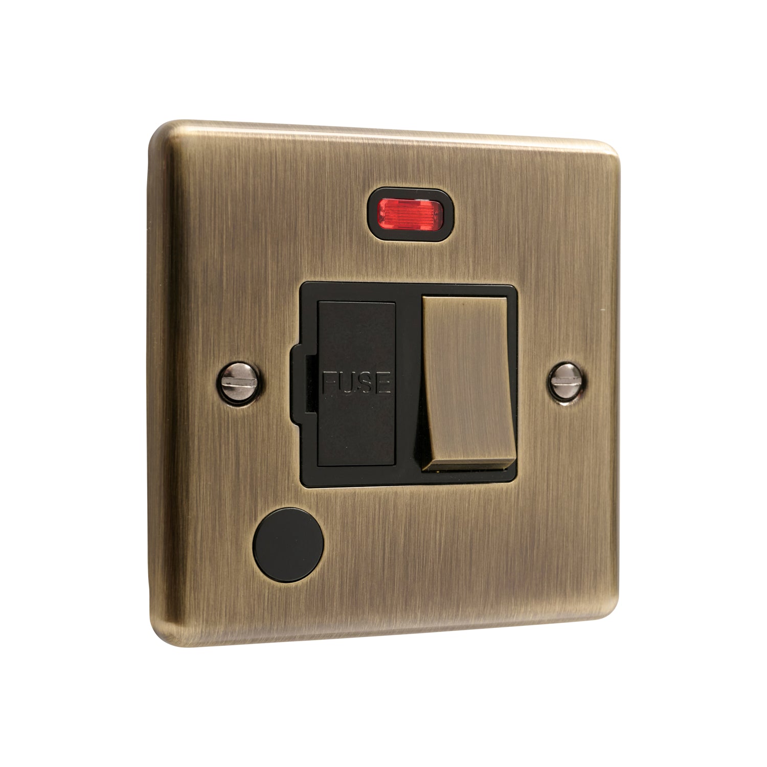 Windsor Antique Brass 13A Switched Fuse Spur with Neon - W39AB