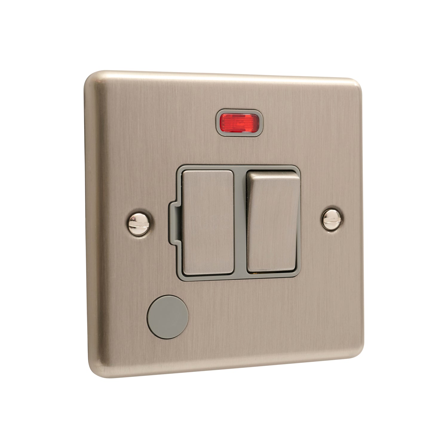 Windsor Brushed Steel 13A Switched Fuse Spur with Neon - W39BSG