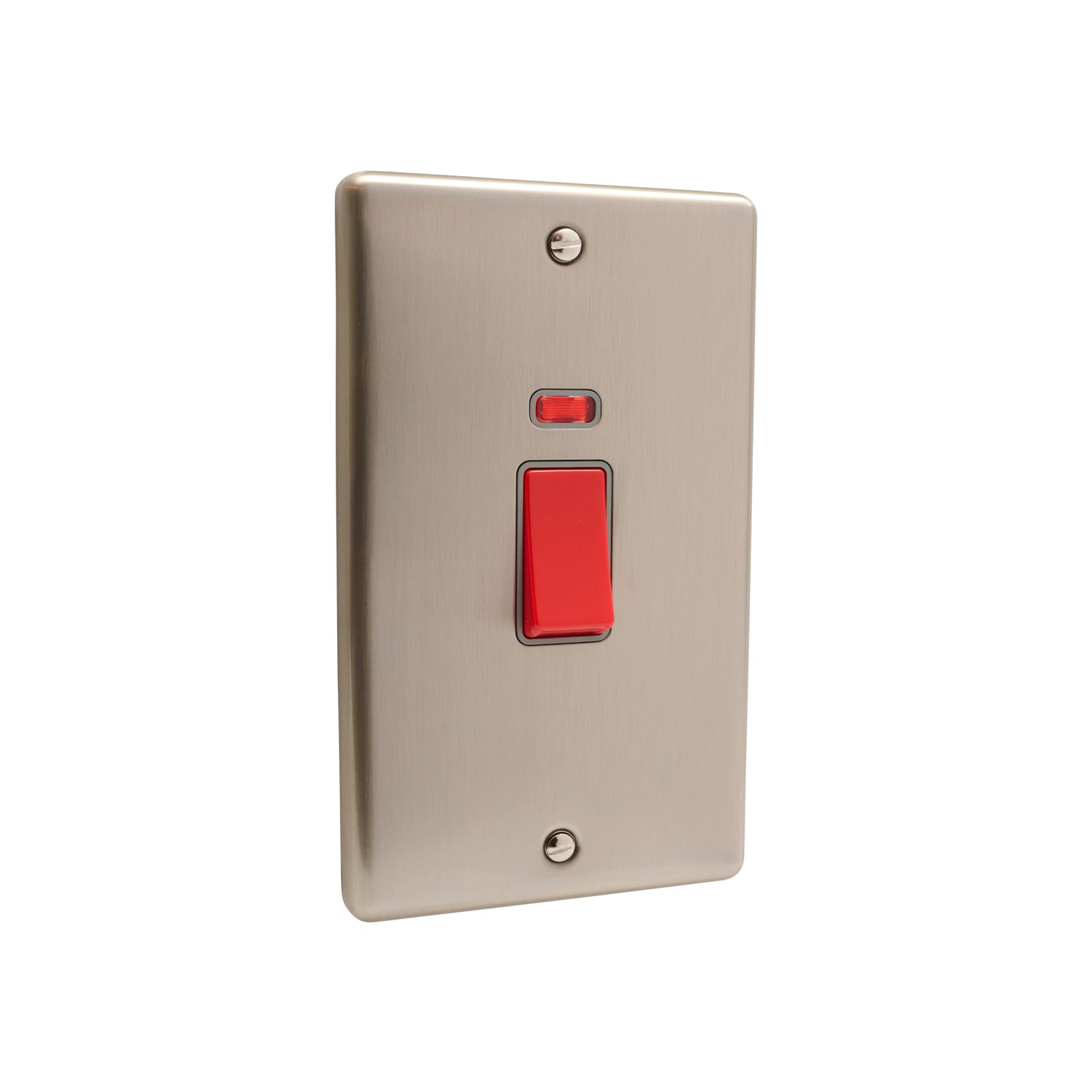 Windsor Brushed Steel 45A Double Vertical Cooker Switch - W40BSG