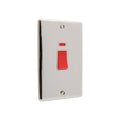 Polished Chrome 45A Double Vertical Cooker Switch - W40PCW
