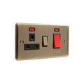 Windsor Antique Brass 45A Cooker Switch with Socket - W41AB