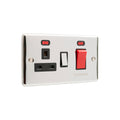 Polished Chrome 45A Cooker Switch with Socket - W41PCB