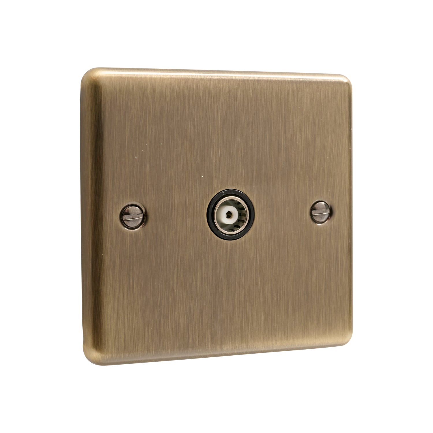 Windsor Antique Brass 1 Gang TV Coaxial Outlet - W42AB