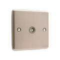 Windsor Brushed Steel 1 Gang TV Coaxial Outlet – W42BSG