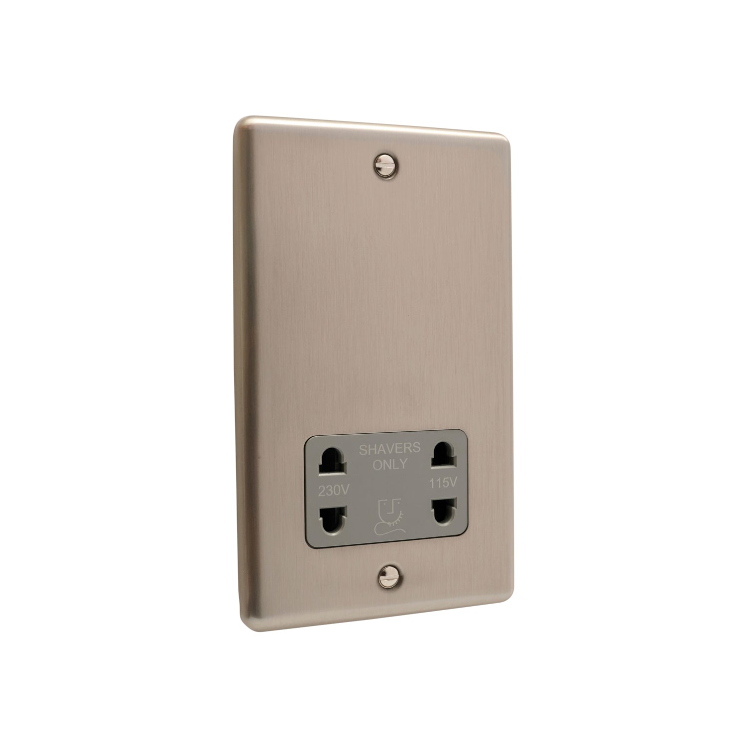 Windsor Brushed Steel Shaver Socket - W48BSG