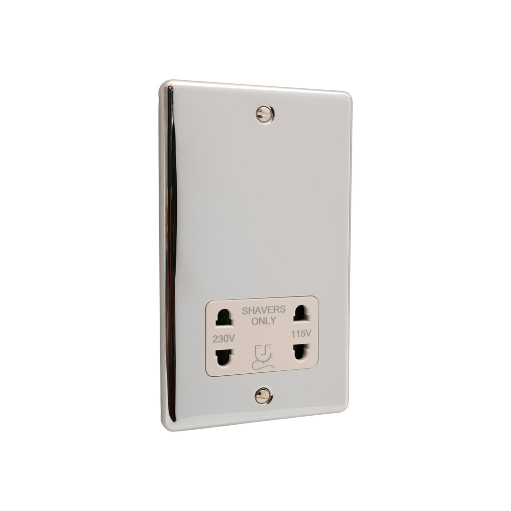 Polished Chrome Shaver Socket - W48PCW