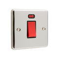 Polished Chrome 45A Single Cooker Switch - W52PCB