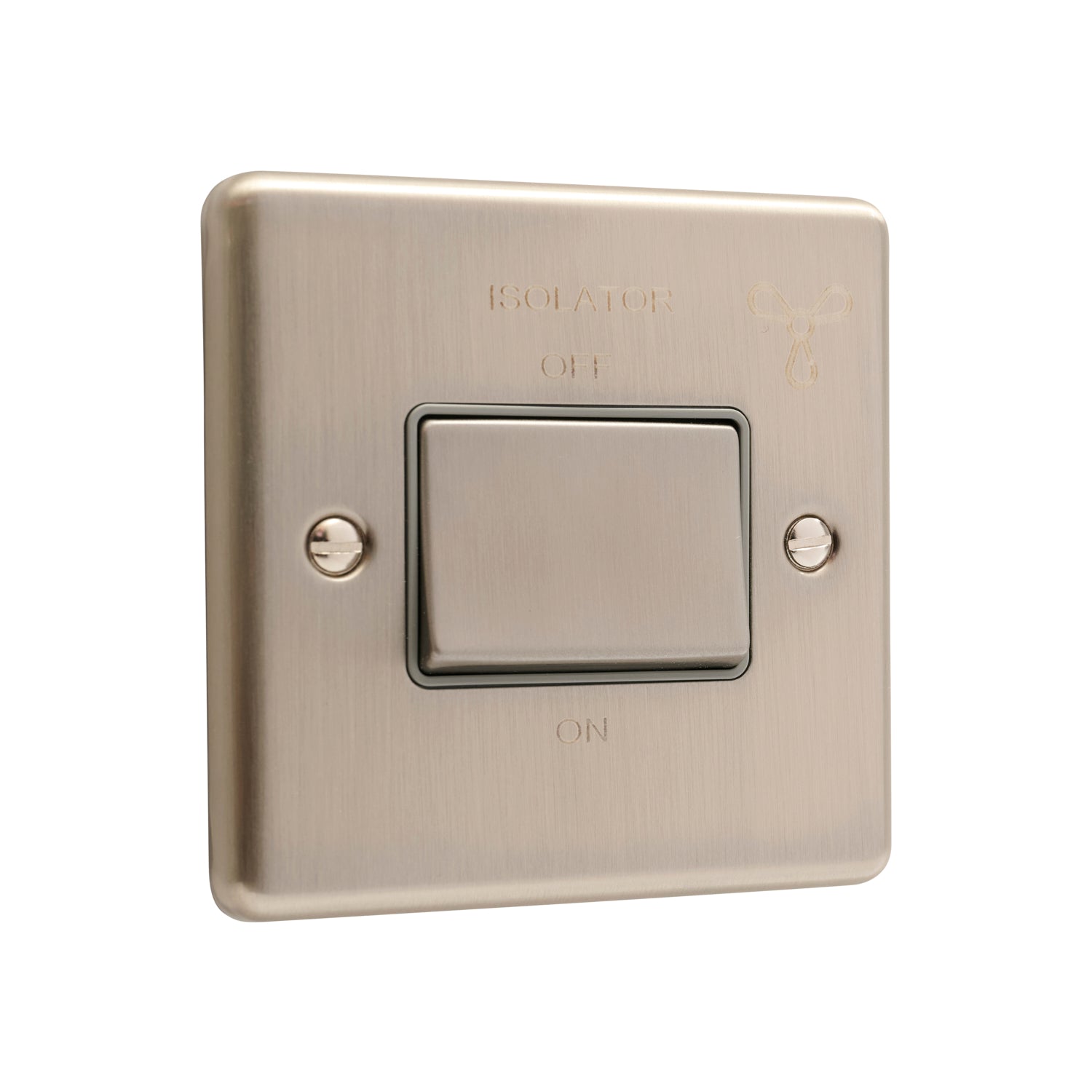 Windsor Brushed Steel Fan Isolator Switch - W53BSG