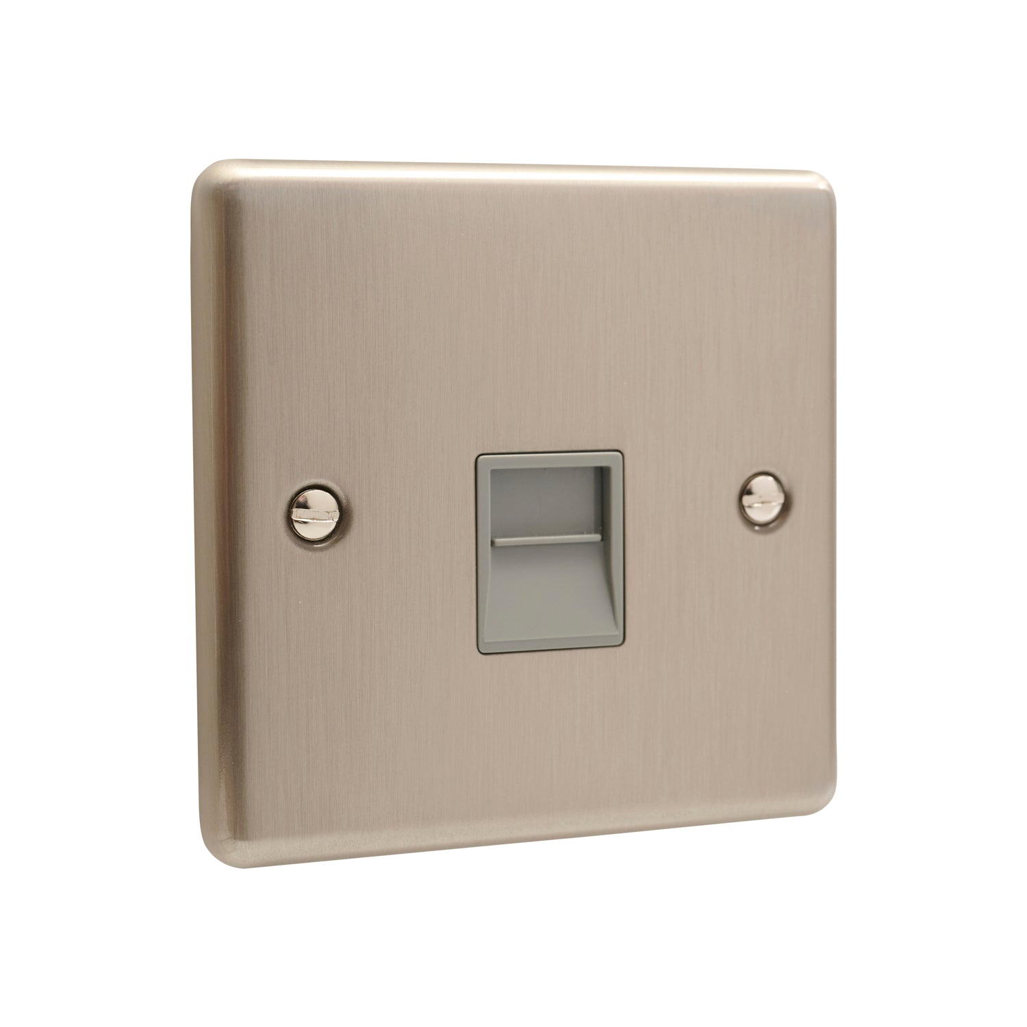 Windsor Brushed Steel Telephone BT Slave Socket - W44BSG