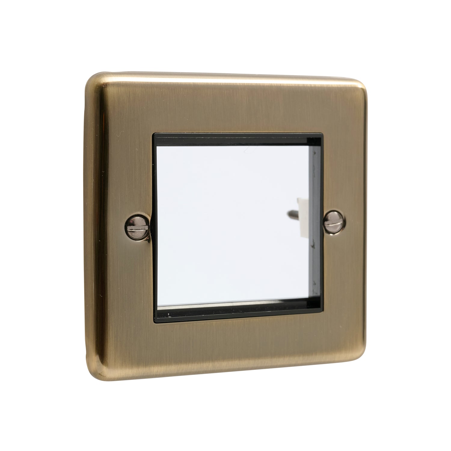 Windsor Antique Brass Data Plate 2 Modules Black Insert - W63AB