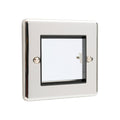 Polished Chrome Data Plate 2 Modules Black Insert – W63PCB