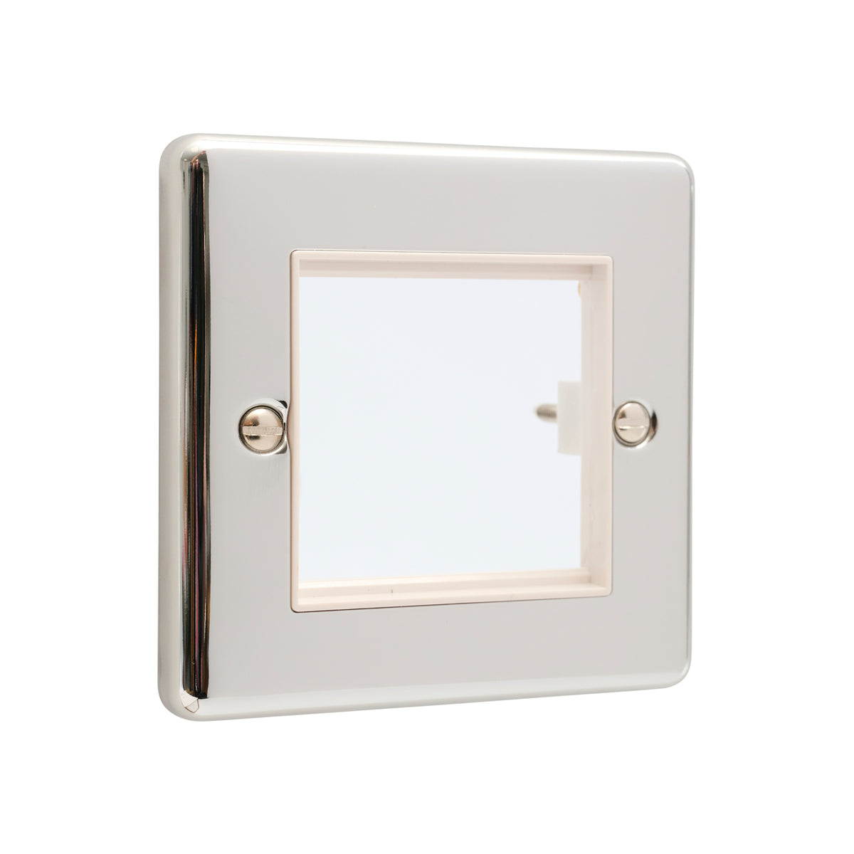 Polished Chrome Data Plate 2 Modules White Insert – W63PCW
