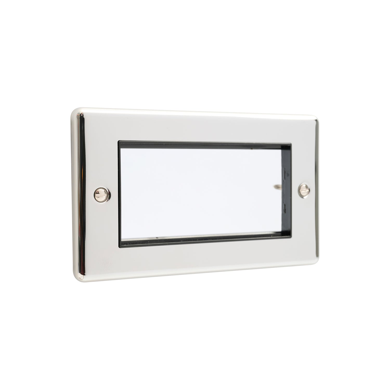 Polished Chrome Data Plate 4 Modules Black Insert – W64PCB