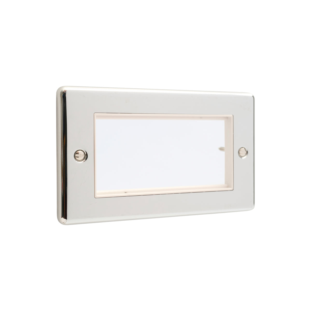 Polished Chrome Data Plate 4 Modules White Insert – W64PCW