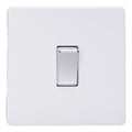 Varilight Primed 1-Gang 10A 1- or 2-Way Rocker Switch with Chrome Rockers XDY1S.PD image 0