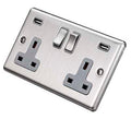 Brushed Steel USB – Twin Ports 4.8a – W66BSG image 0