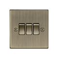 Antique Brass 10AX 3G 2-way Plate Switch - Square Edge - CS4AB image 0