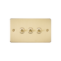 Brushed Brass 10AX 3G 2-way Toggle Switch - FP3TOGBB image 0