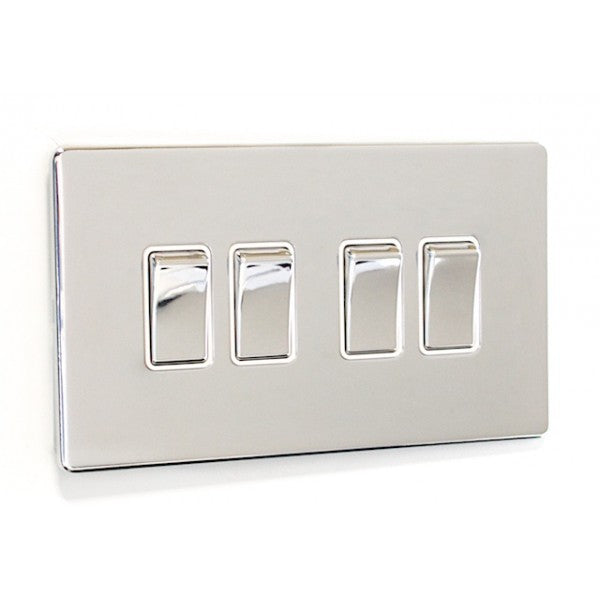 4 Gang Quad 10a Light Switch - SG04PCW image 0