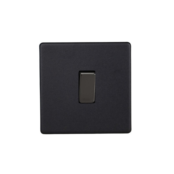 Matt Black Urban Screwless 1-Gang 10A 1- or 2-Way Rocker Switch XDY1S.MB image 0