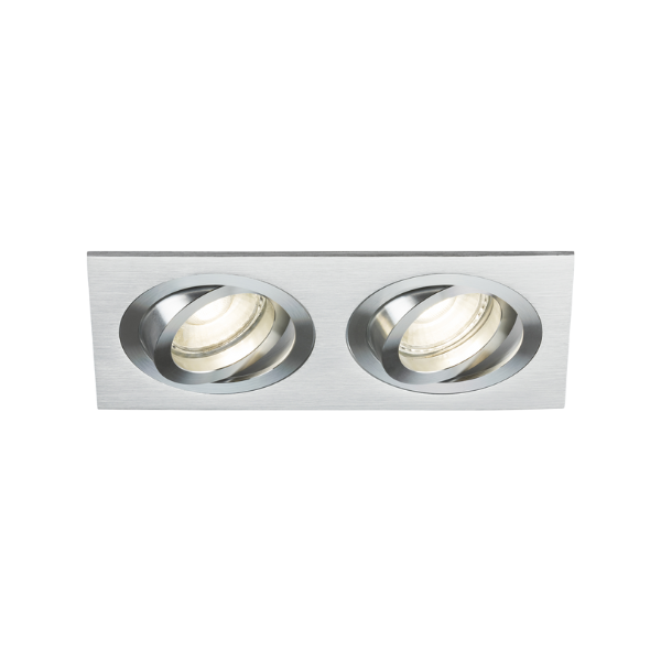 Ambar Twin Tilt Square Downlight Brushed Chrome - AMA2TSBC image 0