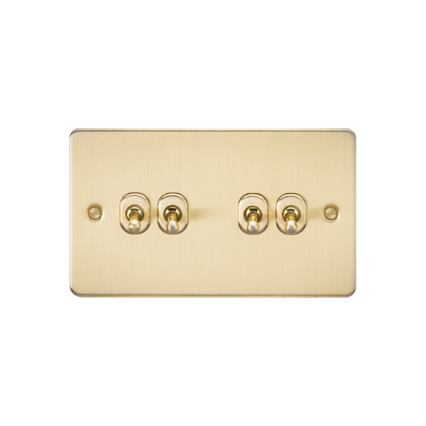 Brushed Brass 10AX 4G 2-way Toggle Switch - FP4TOGBB image 0