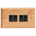 Varilight Kilnwood 4-Gang 10A 1- or 2-Way Rocker Switch (Twin Plate) - XK9OB image 0
