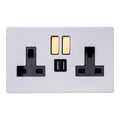 Varilight Primed 2-Gang 13A Single Pole Switched Socket + 2x5V DC 2100mA USB Charging Ports XDY5U2SVBS.PD image 0